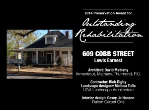 2014 Award Cobb Street Lewis Earnest Home