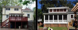 Lewis Home before and after back porch